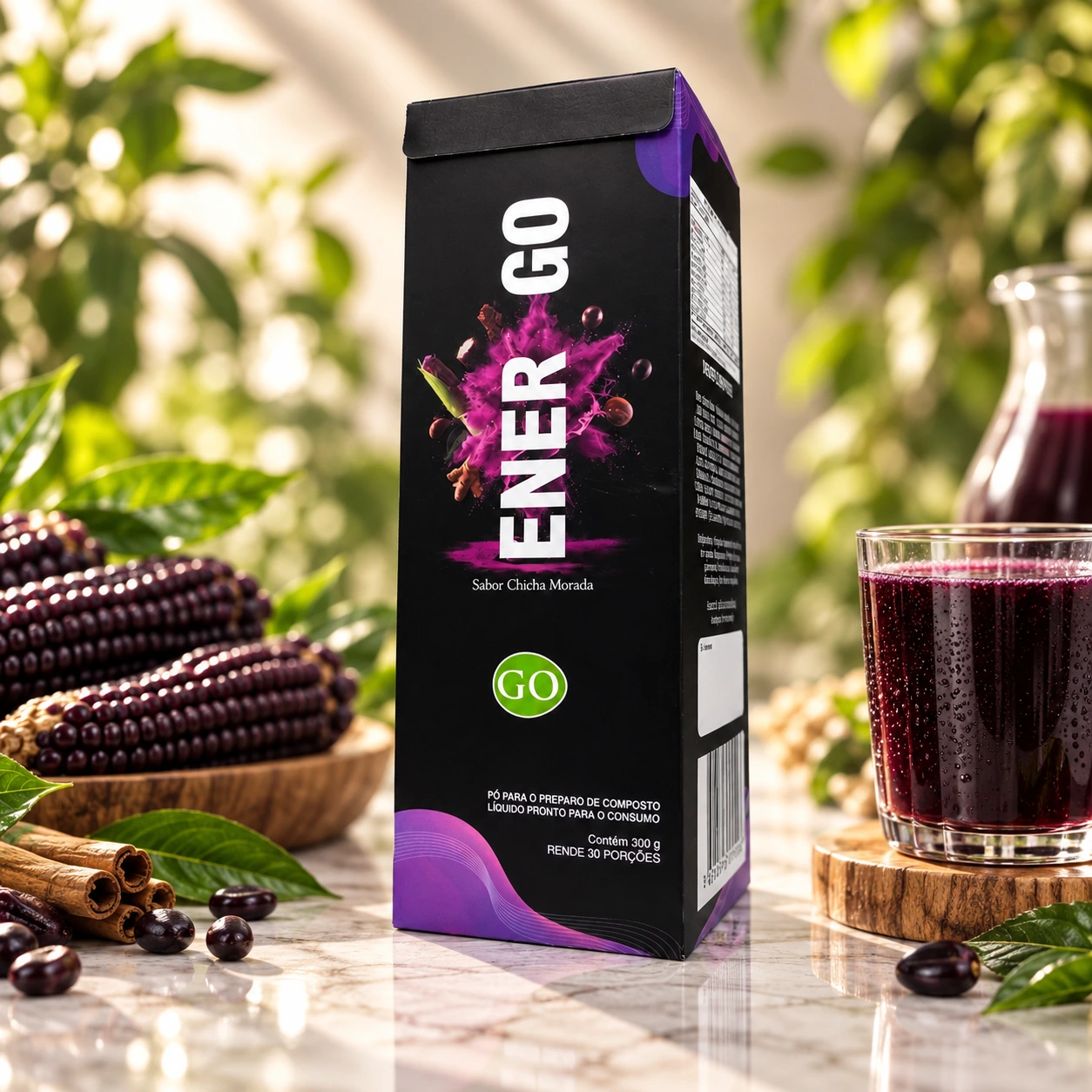 Energo Chicha Morada da Natural Go: embalagem e apresentação do produto