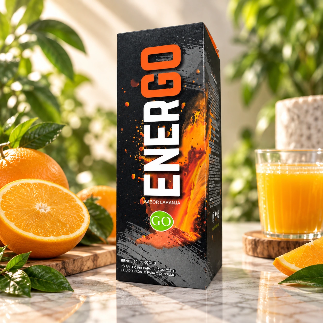 Energo Laranja da Natural Go: embalagem e apresentação do produto